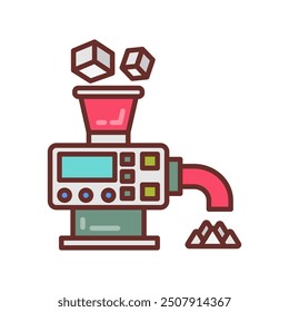 Rock Crushing Filled Icons , Vector illustration