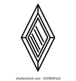Icono de cristal de roca. Icono de vector de cristal de contorno para diseño web aislado en fondo blanco