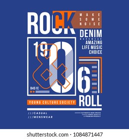 rock denim graphic typography t shirt design, vector vintage illustration artistic art