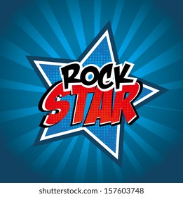 rock design over  blue background vector illustration