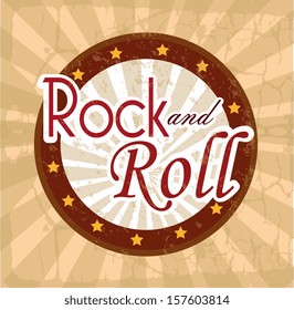 rock design over  grunge background vector illustration