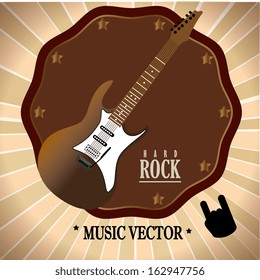 rock design over  grunge background vector illustration 