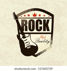 rock design over  pattern background vector illustration