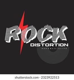 rock distortion design typography vector illustration