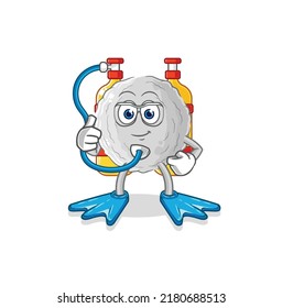 the rock diver cartoon. cartoon mascot vector