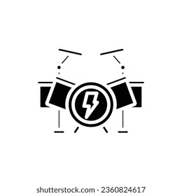Rock Drum Filled Icon Vector Illustration