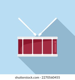 Rock drum icon flat vector. Kit instrument. Acoustic roll