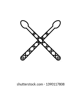 rock drum sticks patterns icon. Element of rock and roll icon. Thin line icon for website design and development, app development. Premium icon