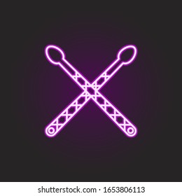 rock drum sticks patterns neon style icon. Simple thin line, outline vector of rock and roll icons for ui and ux, website or mobile application