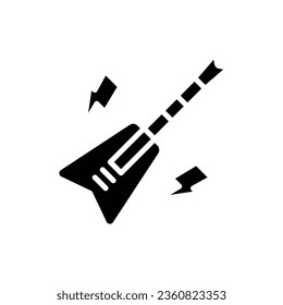 Rock Electric Guitar Filled Icon Vector Illustration