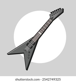 Rock electric guitar icon illustration