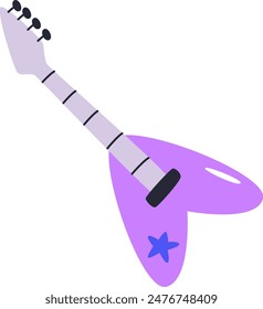 Rock Electric Guitar Vector Illustration