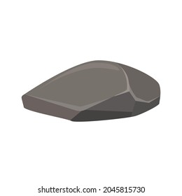 Rock element isolated on white background. Vector Illustration. Graphite stone, coal and rock pile for wall or mountain pebble. Single games
