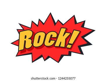 Rock emblem of burst shape icon. Style of music with electric guitars and amazing riffs. Musical type popular among young people vector illustration