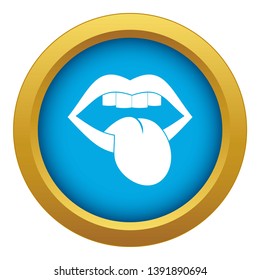 Rock emblem icon blue vector isolated on white background for any design