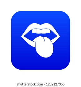 Rock emblem icon digital blue for any design isolated on white vector illustration