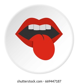 Rock emblem icon in flat circle isolated on white background vector illustration for web
