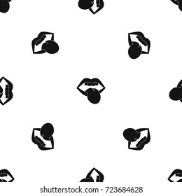 Rock emblem pattern repeat seamless in black color for any design. Vector geometric illustration