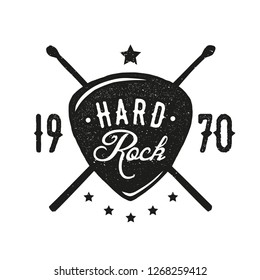 Rock emblem. Retro label, badge. T-shirt print design