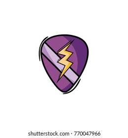 rock emblem with thunder symbol design