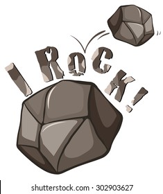 Rock English expression on white illustration