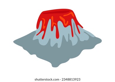 Rock Erupting Volcano Vector Illustration