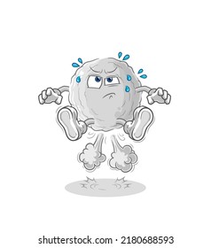 the rock fart jumping illustration. character vector