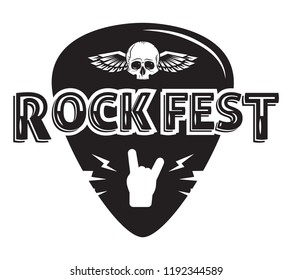 Rock Fest Badgelabel Vector Hand Skull Stock Vector (Royalty Free ...