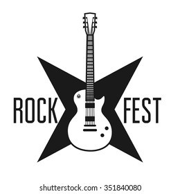Rock fest banner with the guitar