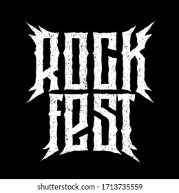 Rock Fest Lettering In Gothic Style