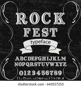 rock fest Vintage Font handcrafted vector