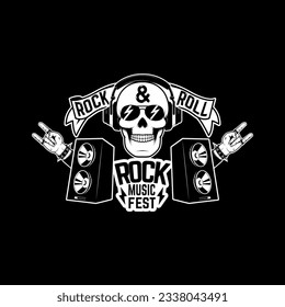 Rock festival flyer template. Rock and roll party