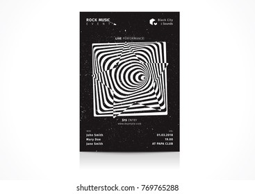Rock Festival Flyer templates. Mockup Vector illustration.