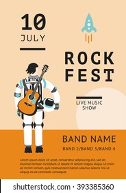 Rock festival poster with an astronaut