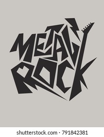 Rock festival poster. Rock & metal. Typography for T-shirt print. Slogan graphic for t shirt.