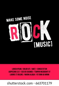 Rock festival poster. Rock and Roll concept for flyer or t-shirt print