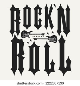 Rock festival poster. Rock and Roll sign. Slogan graphic for t shirt and other uses