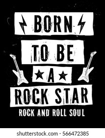 Rock festival poster  Rock   Roll sign  Slogan graphic for t shirt 