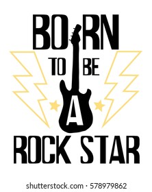 Rock festival poster. Rock and Roll sign. Slogan graphic for t shirt.