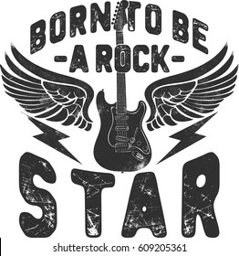 Rock festival poster. Rock and Roll sign. Slogan graphic 

