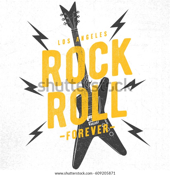Rock festival poster. Rock and Roll sign. Slogan
graphic 

