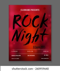 Rock festival poster template. Vector design