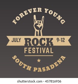 rock festival poster, vector illustration