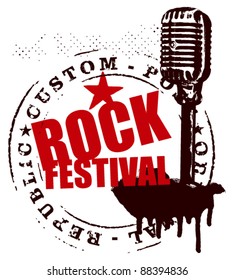 rock festival stamp mark