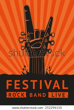 Rock Festival. Vector poster.