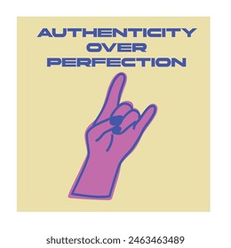 Rock finger sign good vibes enough over perfection poster card