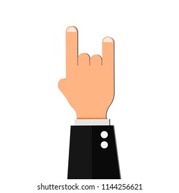 rock fingers flat icon gesture metal music symbol
