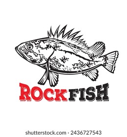 Ilustración vectorial de pez de roca, perfecto para el logotipo del club de pesca y el diseño de la camiseta