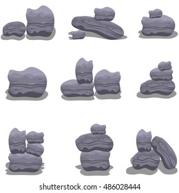 Rock flat style vector art illustration stock