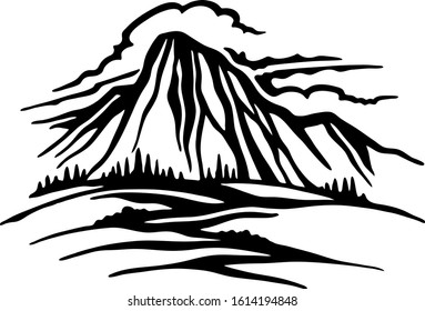 Rock formation black and white